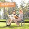 Costway Garden Bench All-Weather HDPE 2-Person Outdoor Bench for Front Porch Backyard Black/White/Gray/Beige